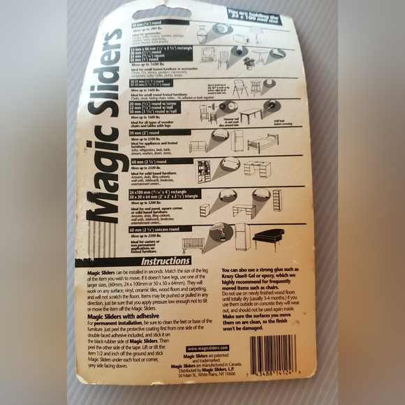 MAGIC SLIDERS 24 X 100MM RECTANGLE 1"X4" Sliding Disc 4 In Package As Seen On TV - Picture 3 of 5